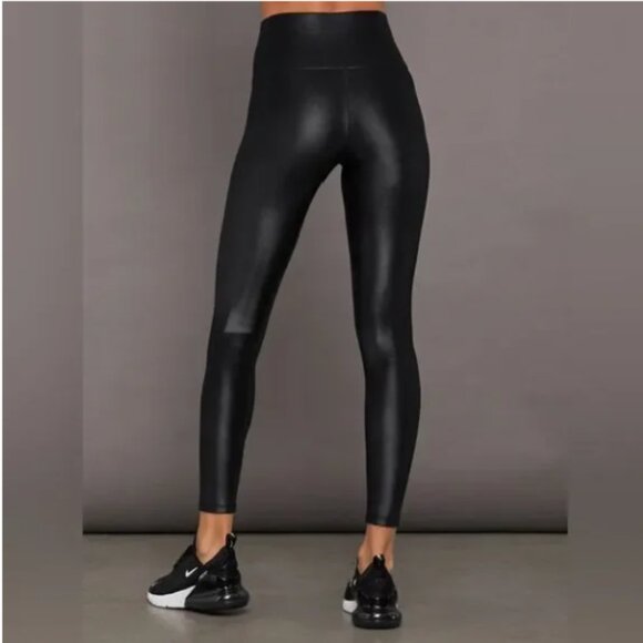 Carbon 38 High Rise Full Length Liquid Faux Leather Takara Shine Legging Small - Picture 2 of 3